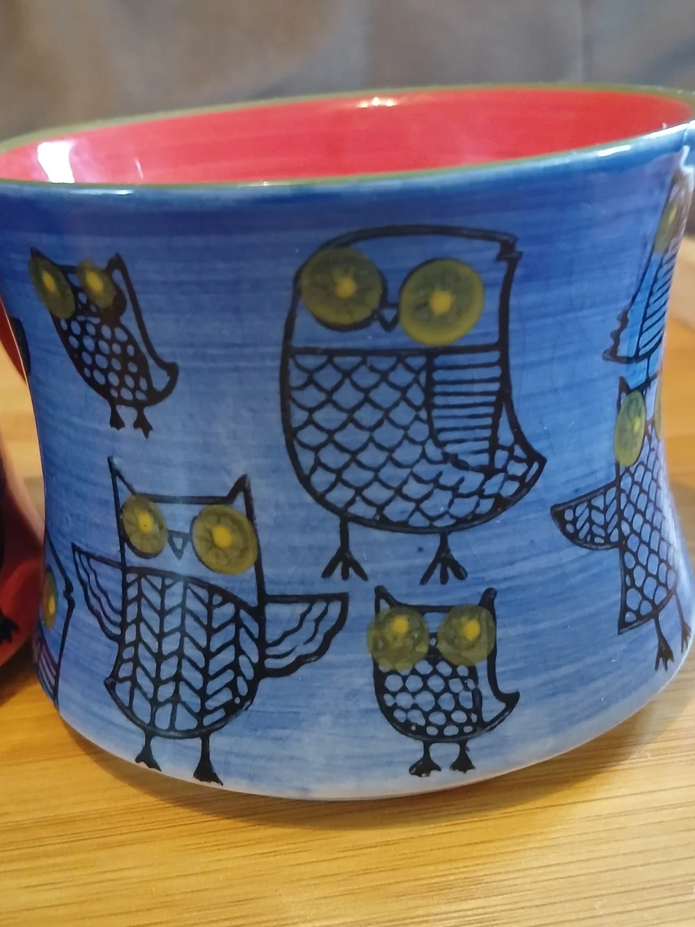 Pier 1 Multicolor Owl Ceramic Planters - Red, Blue, Orange, Green